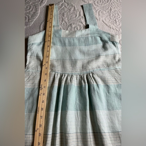 #Patagonia” hemp Stripe Maxi Dress button Back white and blue size xs - Picture 4 of 8